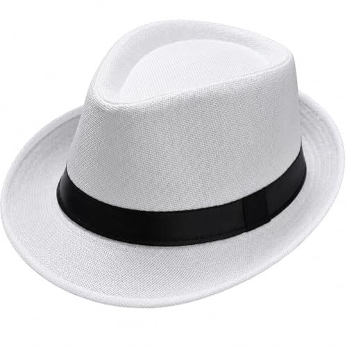 GIVBRO Herren-Sonnenhut aus Leinen, breite Krempe, Netzstoff, Fedora, Trilby, Visier, Hut, Panamahut, faltbar, für den Außenbereich, Sommer, Strand
