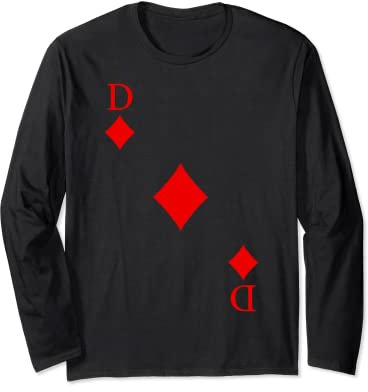 Spielkarte Karo Dame Königin Queen Fasching Karneval Kostüm Langarmshirt
