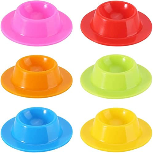 KOMUNJ Juego de 6 hueveras de silicona, tazas de caza furtiva de huevos de silicona, vajilla de cocina, hueveras escalfadas coloridas