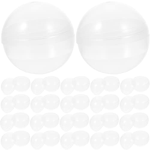 Milisten Tischtennisbälle 50 Stücke Plastikkugeln Zum Befüllen Befüllbare Kugel Acrylkugeln Transparente Kunststoffkugeln Spiel Kugeln Eier Spielzeug für Geburtstag Kinder Party 50MM Spielbälle