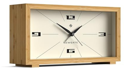 NEWGATE® Lemur wecker | Rechteckige bauform | Bambus Koffer | Ideal für nachttisch, Schreibtisch oder Regal | Modernes Retro wohn, Schlaf und büroaccessoire