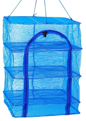Imtrub Secador de hierbas, rejilla de secado con cremallera, estante de secado de hierbas, red de secado plegable de 4 capas, para secar hierbas, flores, peces y brotes