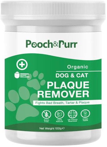 Pooch & Purr Plaque Off Remover For Dog/Plaque Off Cats. Plaque Off Powder For Dogs No Tooth Brush or Toothpaste Needed. Dog & Cat Teeth Cleaning. Dog Plaque Remover Fights Tartar & Bad Breath.