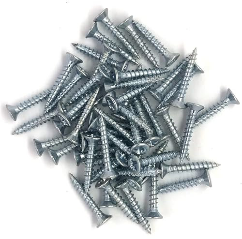 4.5mm x 20mm Small Steel Countersunk Wood Screws - Chipboard Screws (Pack of 20)
