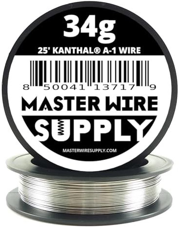 Kanthal A1-25' - 34 Gauge Wire - 25ft - 0.16mm - 0.006in - Master Wire Supply