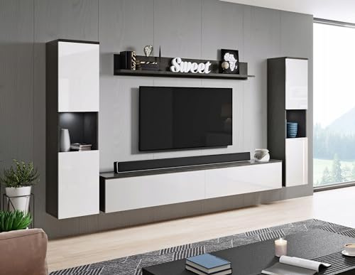 Muebles Slavic Ensemble RTV Paris, 4 Éléments, Meuble de Salon Moderne, Meuble TV