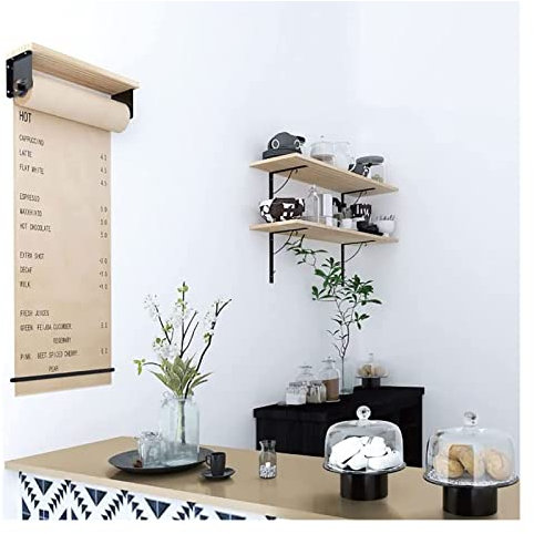 XNYXLPP Kraftpapierrollenspender und -Schneider zur Wandmontage, umweltfreundlicher Butcher-Papierrollenhalter, für Arbeitsnotizen/Zeichenpapier, mit Ablagefach (130cm/51.1in Wide)