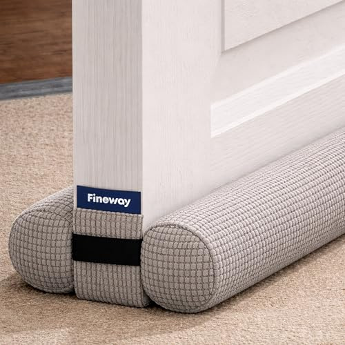 Fineway Under Door Draught Excluder for Doors - 80cm Double-Sided Interior Door Draft Excluder for Doors, Cold Air and Noise & Wind Blocker - Easy Slide Draft Stopper Fits Standard UK Doorframe (1 Pc)