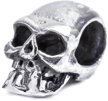 Windalf Bartperle Totenkopf SKULLY 6 mm Biker Schmuck 925 Sterlingsilber