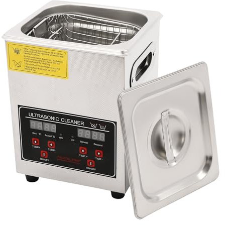 Ultrasonic Cleaner Jewellery Cleaner Machine Professional Stainless Steel Ultrasonic Parts Cleaner with Timer and Heater for Ring Silver Eyeglass Watches Jewelry Coins Industrial Accessory (B/2L)