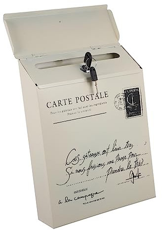 SEWOART 1pièce Boîte Aux Lettres Murale Rétro Fer avec Verrou Boîte à Suggestions Vintage Décorative pour Enveloppes Et Journaux pour Intérieur Et Extérieur