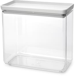 Brabantia TASTY+ Contenitore impilabile | Ermetico XL per alimenti con guarnizione del coperchio in silicone per la cucina | Alimenti secchi e umidi, zucchero, farina | Capacità 3,5L | Light Grey