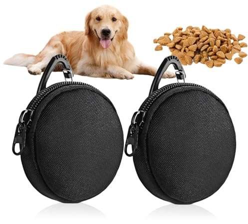 2 Piezas Bolsas para Golosinas para Perros Pet Walking Bag, Pequeñas Bolsas de Comida para Entrenamiento de Perros con Mosquetón, Tamaño de Bolsillo,Resistente a la Humedad,Impermeable