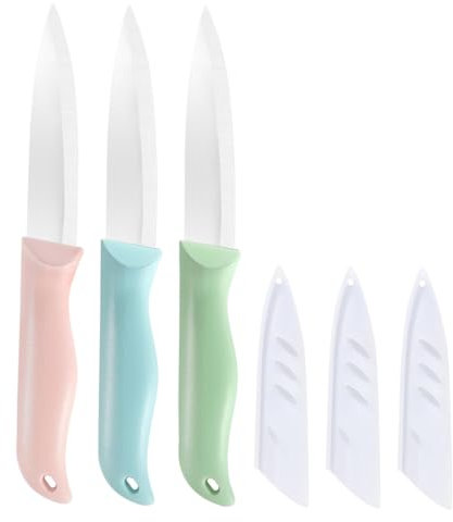 IMIKEYA 3 Stück Keramikmesser Obst Gemüse Mit Schutzhüllen Ergonomischer Haushalts Keramikschneider Für Zuhause
