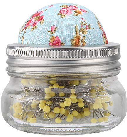 Nadelkissen-Nähglasflasche mit 200 Stück Großen Kopfnadeln, Rostbeständiges Edelstahl-Nähset für Hochzeiten