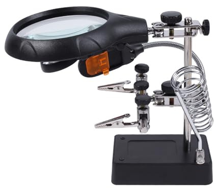 Soldering Helping Hands Station Glass Illuminated LED Alligators Clip Holder Clamp for Jewelry Making Repair