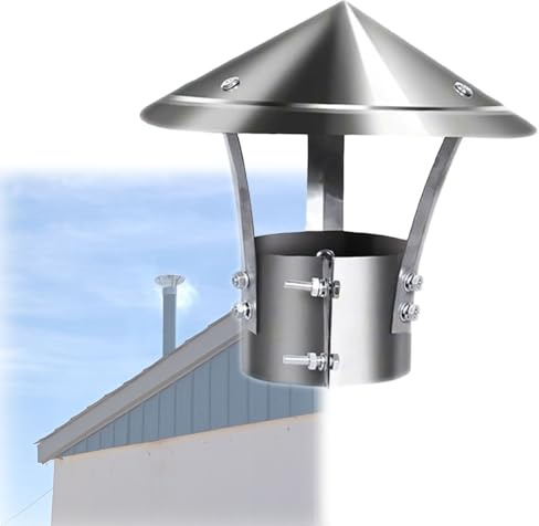 Generico Comignolo in Acciaio Inox Addensata Comignolo Antivento Antipioggia 80/100/150/200/250/300mm per Scarico Fumi Ventilazione Canalizzata(100mm/3.9)
