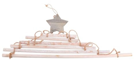 KONTONTY Hängeleiter Aus Holz Für Weihnachtsbaumdeko Mit Seil Und Stern Für Astaufhängung Und Wandaufhänger Praktisch Für Weihnachtliche Dekorationen