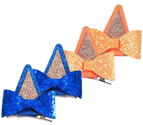 COLLBATH 2 Paar Haarspangen Mit Hundeohrenschleife Für Kinder Haarschleifen-clips Kopfschmuck Partydekoration