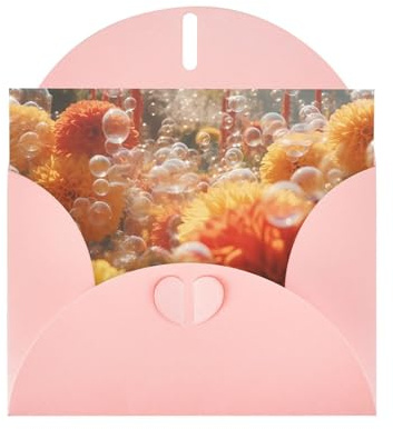 Pink KVCBUYK Bubble Carte de vœux imprimée hortensia en papier nacré haut de gamme pour diverses occasions