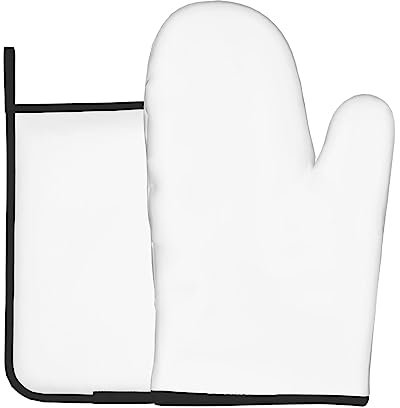 LLKGOT Set di guanti da forno e presine in tinta unita con stampa bianca per aprire il coperchio della pentola in cucina, forno a microonde, forno