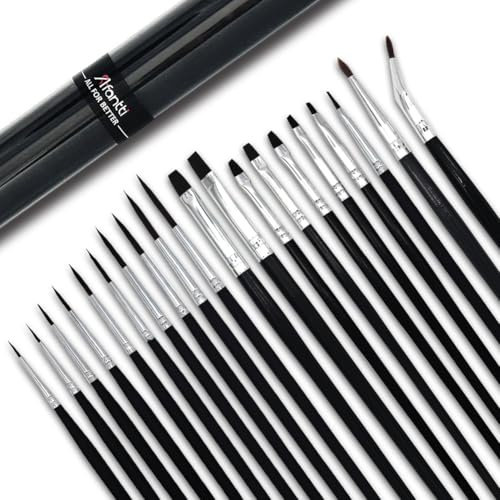 Afantti 20 Pcs Fine Detail Paintbrush Micro Artist Paint Brush Set | Extra Thin Long Tip | for Miniature Acrylic Painting