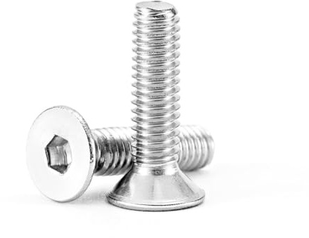 25 Stück M4x45 Silber Senkkopfschrauben, aus Edelstahl, Sechskant, metrisches Gewinde, langlebige Senkschrauben für Möbel, Maschinenbau und Heimwerker, hochwertige M4 Schrauben mit Innensechskant