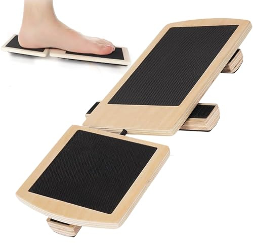 QSLKI tablero de equilibrio físico, Entrenamiento Del Eje La Pierna La Prevención De Dolores Articulares, Tabla Entrenamiento el Pie para Estiramiento, Corrección Postura, Tabla equilibrio tobillo