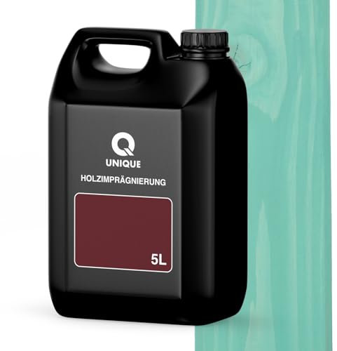 Q UNIQUE Holzimprägnierung Farbton 2in1 5L | Türkis Holzschutz für außen & innen | Wetterfest & UV-beständig | Für Zäune, Gartenmöbel, Terrassen, Holzfassaden