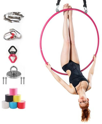 Professionelles Aerial Hoop Set für Tanzen und Zirkus Performance, Edelstahl Trainingsgeräte für Gymnastik und Pilates