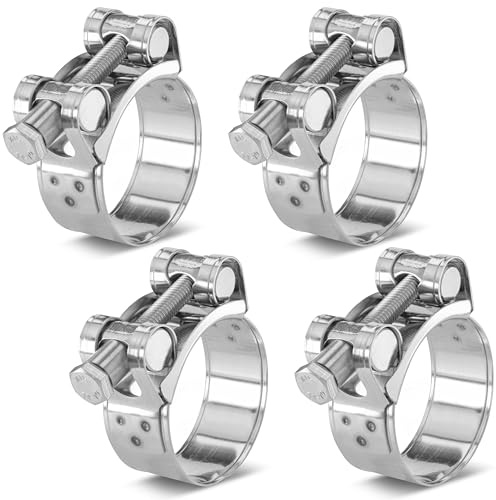 Poppstar Fascette a bullone in acciaio inossidabile 40-43 mm (larghezza banda 20 mm, fascette W4), 4 pezzi