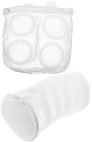 LOLIPPYY Juego de 2 Bolsas de Malla para Lavar Zapatos y Delicados, Material Poliéster Transpirable Algodón Perla, Protege y Organiza Calzado en Lavadora y Armario