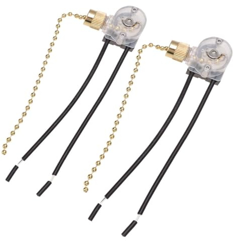NAMOARLY Lot de 2 Chaînes de Traction Marche-Arrêt pour Ventilateur de Plafond Interrupteur à Tirage Double Position Finition Bronze Compatible Lampe et Ventilateur Usage Domestique et