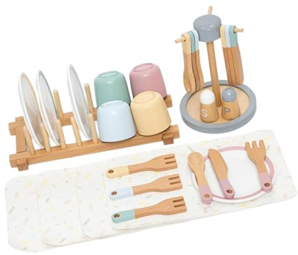 DXEHSEUY Assiettes à jouets en bois pour enfants et filles