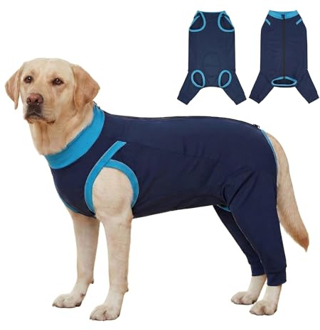 Hundebody Nach Op Hündin Rüde Mit Reißverschluss，Op Body Hund Kastration Hunde Body Operation Mit Beinen，Medical Pet Shirt Hund für Kastrationsbody，Leckschutz Hinterbein (2XL)