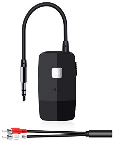 Giveet Bluetooth V5.3 Receiver for Home Stereo, Wireless Audio Adapter for Speaker/Home/Car Stereo Music Streaming Sound System, Support 3.5mm AUX RCA Jack, 20 Hours Playtime, Dual Devices Connection