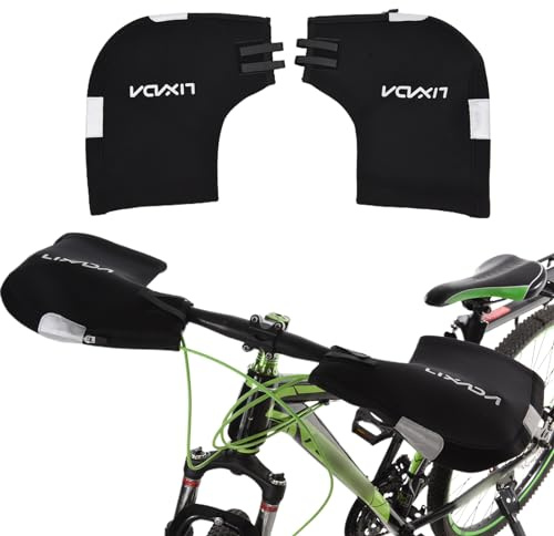 Lixada 1 paire de gants de guidon, manchons coupe-vent, gants de vélo, gants de cyclisme d'hiver, gants chauffe-mains pour VTT, moteur, vélo