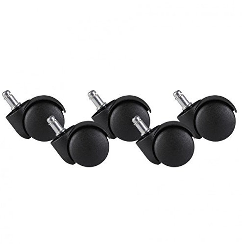 KADIMA DESIGN 5er Set gebremste Bürostuhlrollen 50mm für Teppichboden Weichbodenrollen