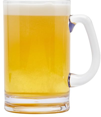 G.E.T. SW-1464-CL-EC BPA-Free Break-Resistant Plastic Handled Beer Mugs, 20 Ounce, Clear (Set of 4)