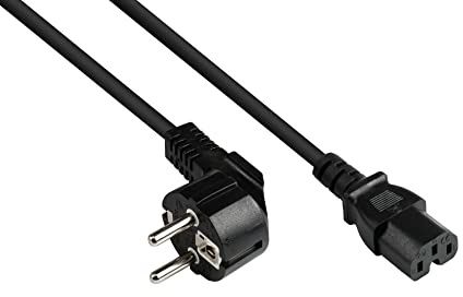 Good Connections P0150-S030 Câble d'alimentation avec Prise Type E+F (CEE 7/7) coudée vers C15 Blanc Chaud 3 m