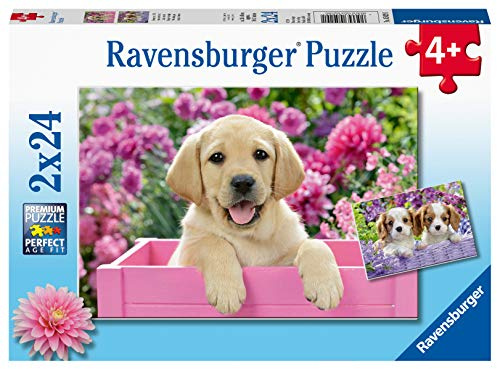 Ravensburger Kinderpuzzle - 05029 Freunde mit Fell - Puzzle für Kinder ab 4 Jahren, mit 2x24 Teilen