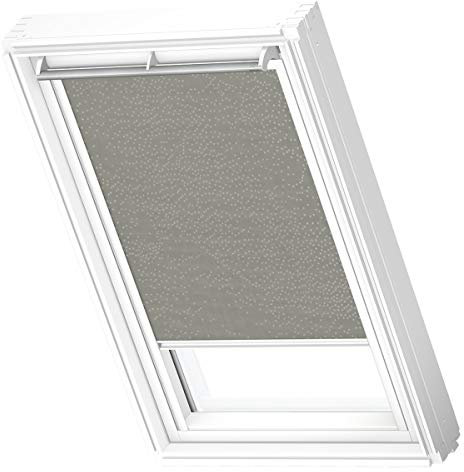 VELUX Original Dachfenster Sichtschutzrollo für P08 / 408, Olivebeige Gepunktet, mit weißer Führungsschiene