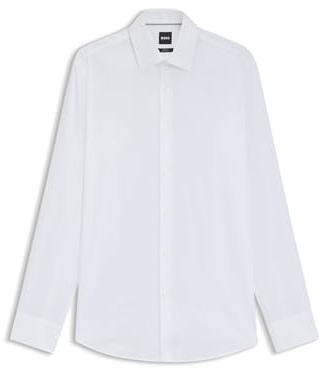 BOSS Chemise Slim Fit en Popeline De Coton Stretch Facile À Repasser