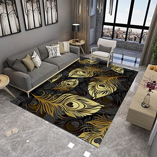 RUGMRZ Gameing Room Deko Teppiche Modernes Buntes Feder-Schlafzimmer inneneinrichtung schwarz Teppich Garten Outdoor fleckerlteppich gameing Room deko teppiche Kamin für Wohnzimmer teppich200x250CM
