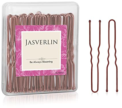 JASVERLIN U-formade Bobby pins hår brun, hårnålar för kvinnor styling lång stor metall updo balettdans tillbehör 6 cm