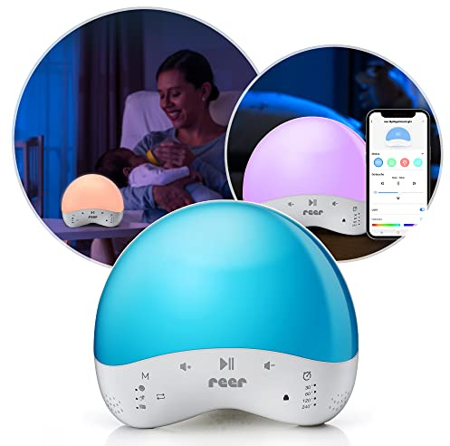 reer MyMagicSmartLight smart nattlampa, 16 miljoner färger, musikfunktion, kontrollerbar via Alexa, via app eller enheten, för barn