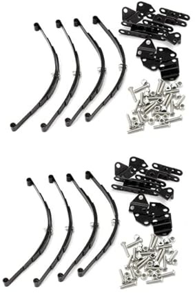 8Pcs 1/10 Leaf Springs Set Highlift Chassis for 1/10 D90 RC Crawler Car Parts Black - (Color: Black)
