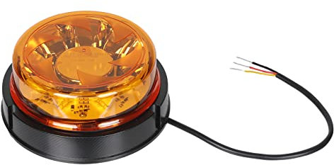 Qiping Gyrophare orange tracteur 12v 24v, 6 mode feux d'avertissement amber lumière stroboscopique d'urgence IP67 étanche Marque E Homologation - Fixe à visser