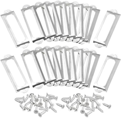 HAOBIN 30 StüCk Metall Etikettenhalter Label Halter Etikettenrahmen 60 X 17 Mm Metall Etikettenrahmen Etikettenhalter Regal Aktenschrank Mit Schraubetikettenrahmen, BüRokommode, BüCherregal