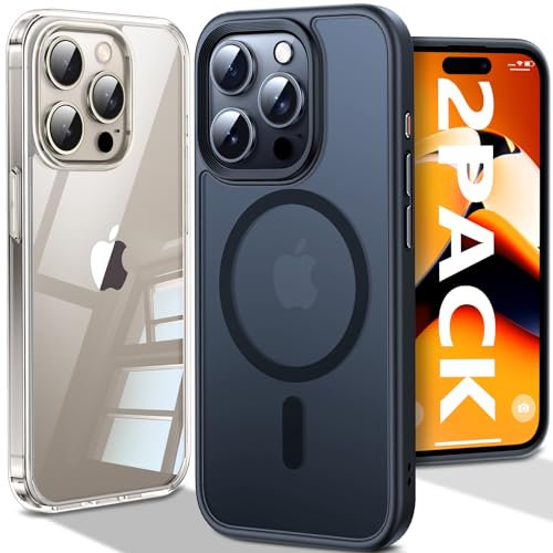 Chicfun [NO.1 Strong Magnetic for iPhone 15 Pro Case for MagSafe [15FT Military Shockproof Tough Protecive] Lasting Durable iPhone 15 Pro Phone Case Shockproof Silicone Matte 15 Pro Cover Black